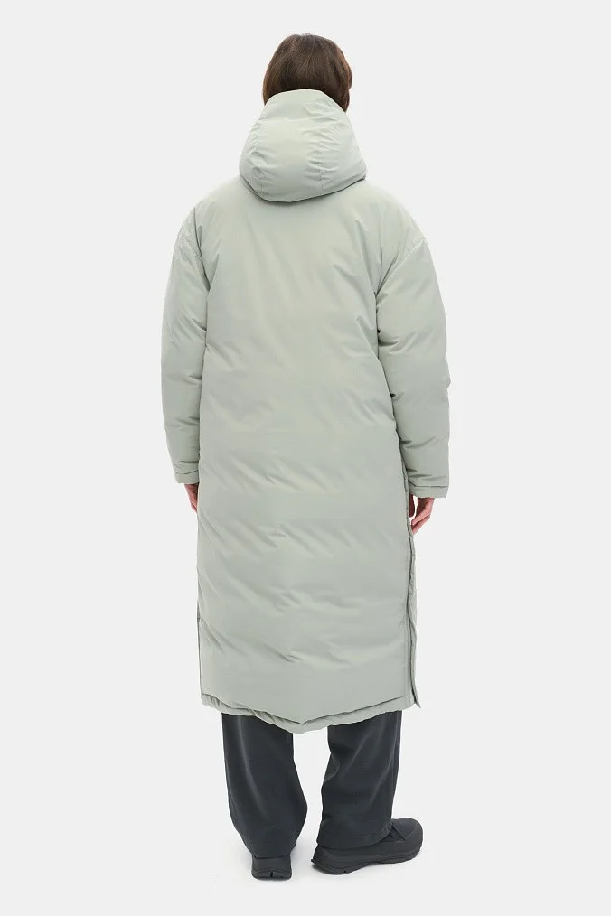 Двусторонний пуховик женский SHU светло-серый